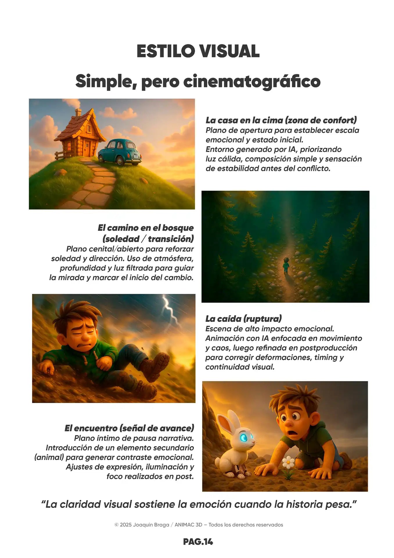 Página del proceso creativo de La Cima