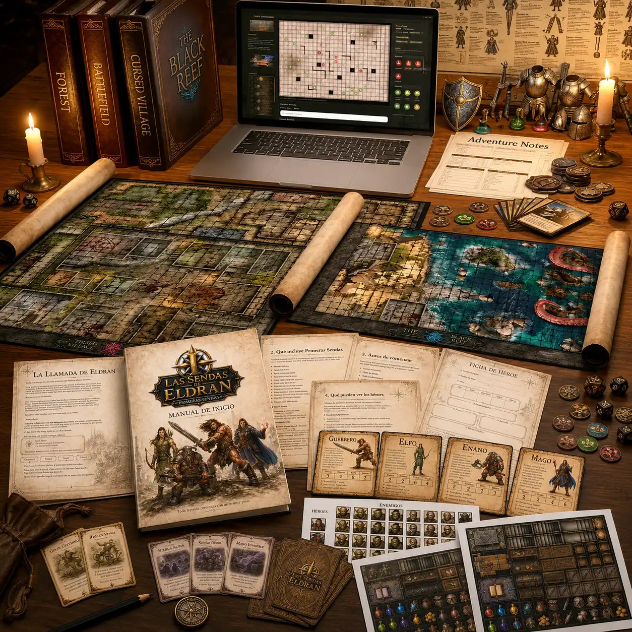 Combo Aventura Completa con Starter Kit Senderos de Eldran y Pack Completo de Mapas