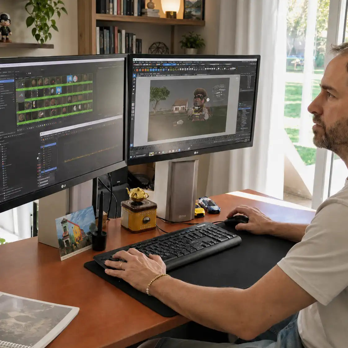 Joaquín trabajando en un proyecto de animación