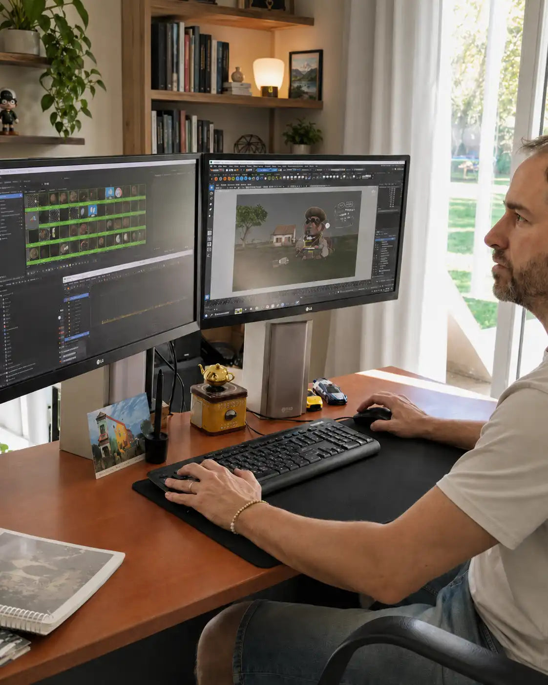 Joaquín Braga trabajando en un proyecto de animación 3D