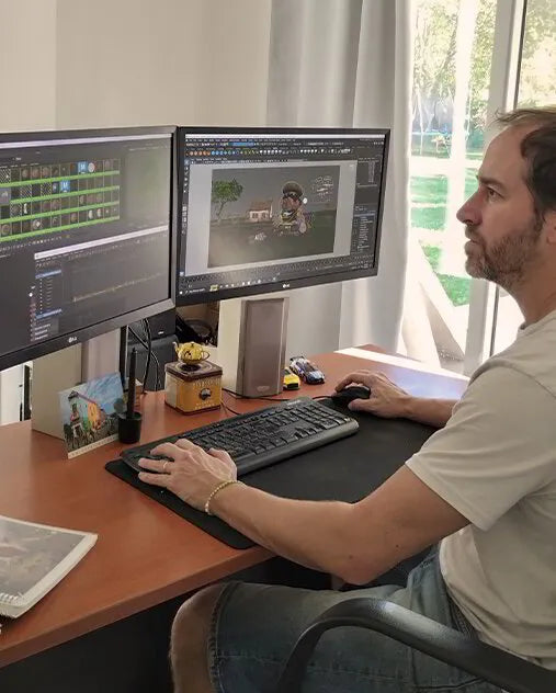 Joaquín Braga trabajando en proyectos de animación 3D