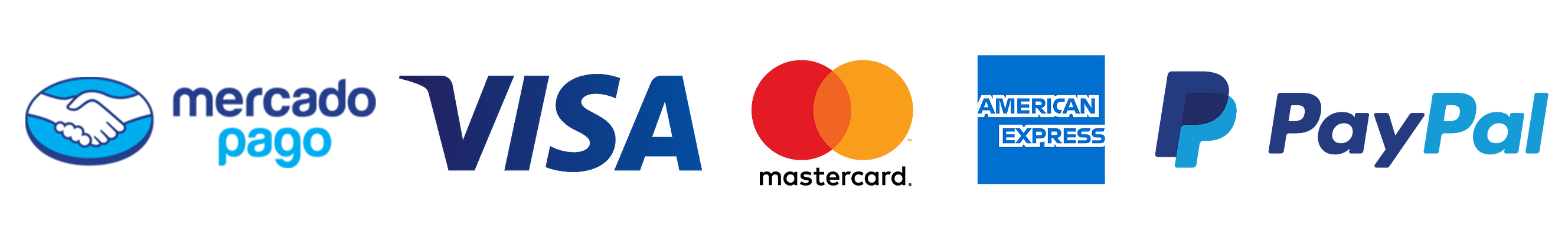 Métodos de pago: Mercado Pago, Visa, Mastercard, American Express y PayPal