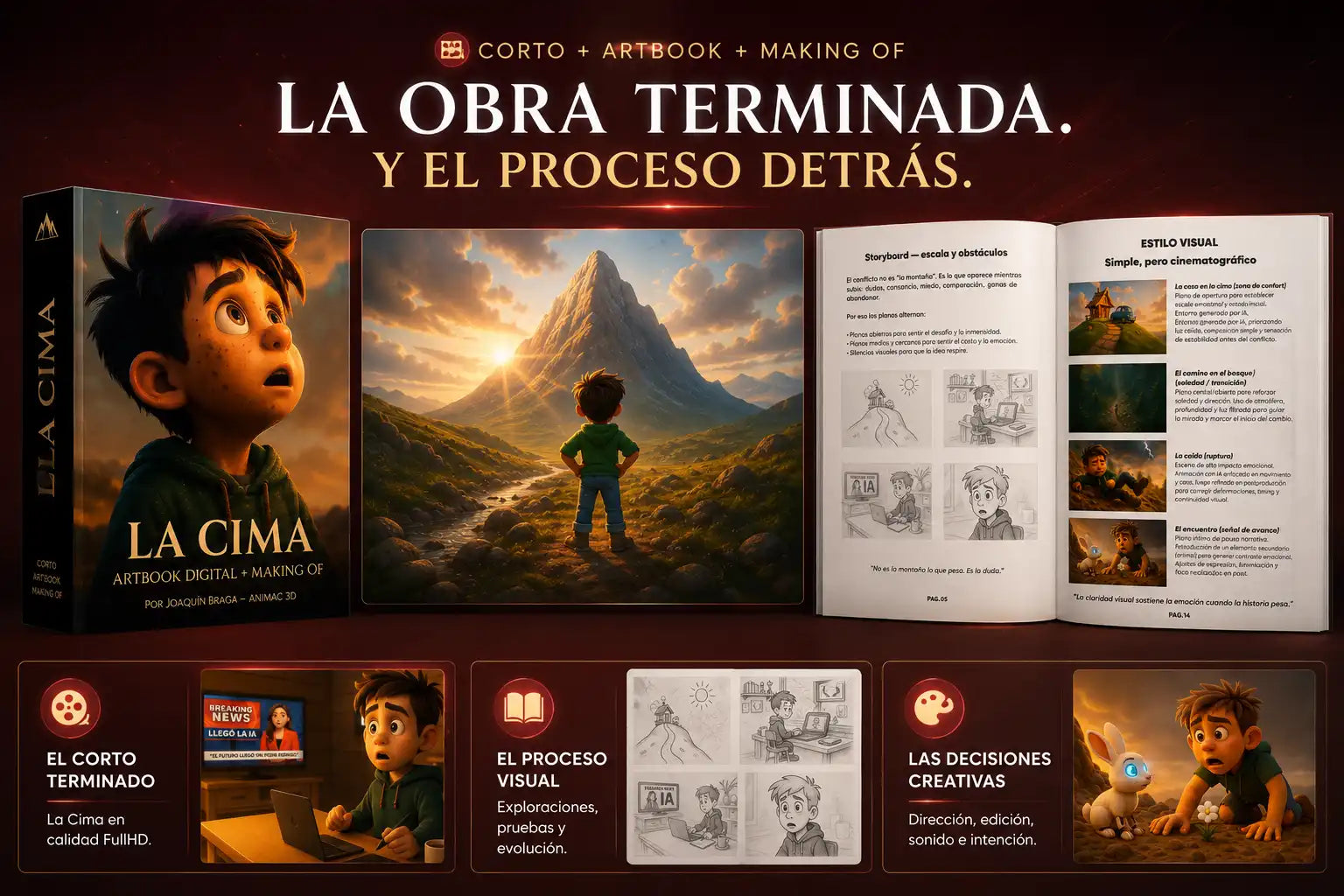 Pack digital de La Cima con corto, artbook y proceso creativo
